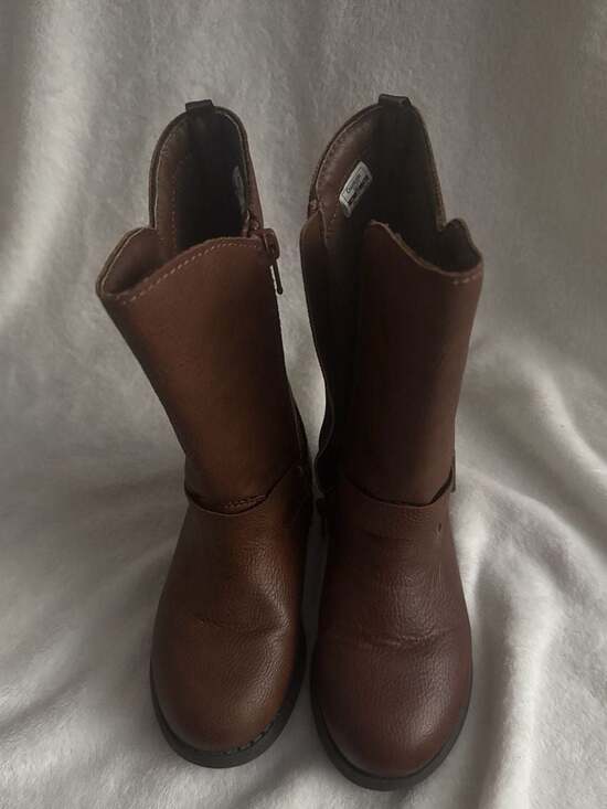 OshKosh B'gosh Toddler Girls Lumi Chocolate Brown Mid-Calf Riding Boots - Picture 4 of 8